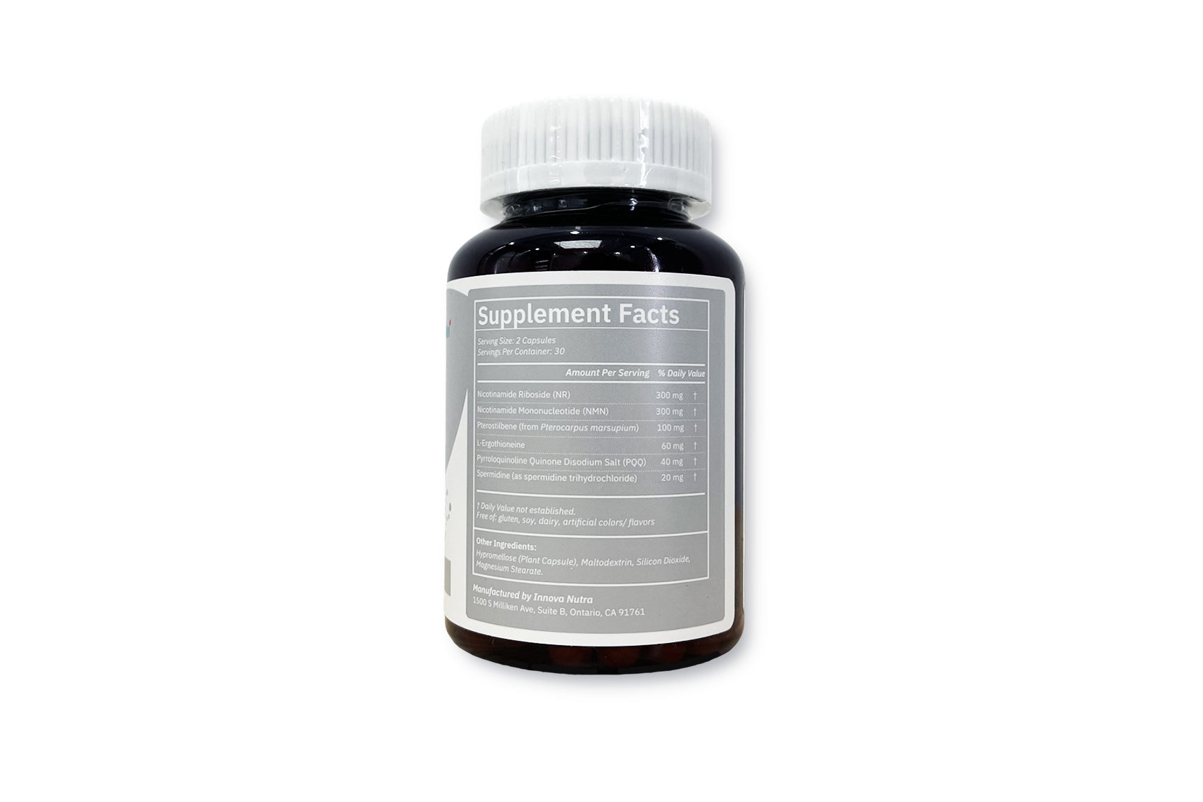 NAD+ Synergy Max Capsules supplement facts